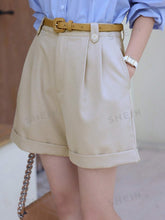 DAZY Plicated Detail Rolled Hem Shorts